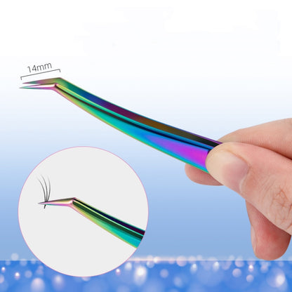 Nail Art Eyelash Tweezers Stainless Steel Colorful High Precision Grafting Eyelash Curler, Specification: 3 PCS Mirror Light Peacock Clip - Tools by PMC Jewellery | Online Shopping South Africa | PMC Jewellery