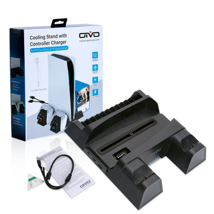 OIVO  IV-P5235B Game Console Cooling Fan Base Gamepad Charging Seat With LED Light & Disc Storage Rack For PS5 - Charger & Power by OIVO | Online Shopping South Africa | PMC Jewellery