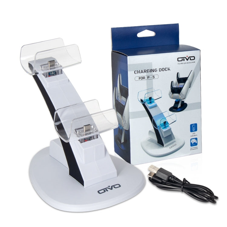 OIVO IV-P5234 Gamepad Aircraft Two-Seater Charger For PS5(White) - Charger & Power by OIVO | Online Shopping South Africa | PMC Jewellery