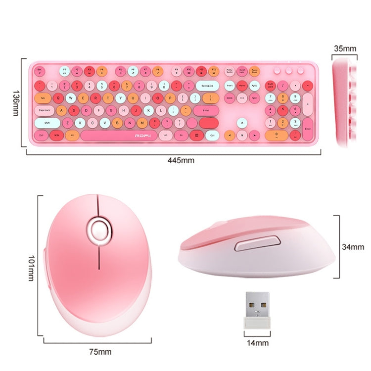 Mofii Sweet Wireless Keyboard And Mouse Set Girls Punk Keyboard Office Set, Colour: Green Mixed Version - Wireless Keyboard by Mofii | Online Shopping South Africa | PMC Jewellery