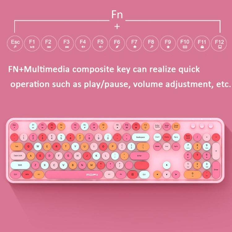 Mofii Sweet Wireless Keyboard And Mouse Set Girls Punk Keyboard Office Set, Colour: Milk Tea Mixed Color - Wireless Keyboard by Mofii | Online Shopping South Africa | PMC Jewellery