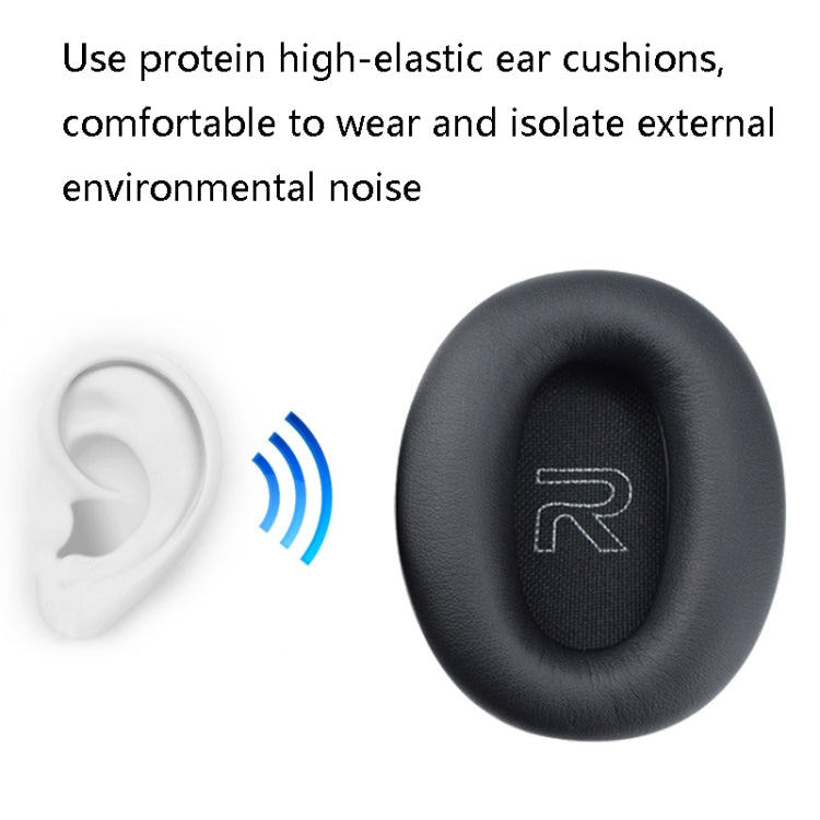 1 Pair Protein Skin Leather Headest Sponge Earmuffs For Edifier W820BT / W808BT / K815 / K815PG1 / H840 / K800 / K830(Gray) - Earmuff & Pad by PMC Jewellery | Online Shopping South Africa | PMC Jewellery