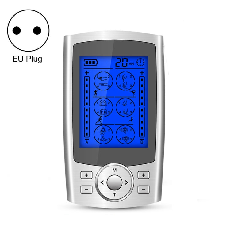 24-Mode Digital Electronic Pulse Massager Intelligent Whole Body Physical Therapy Meridian Massager, Specification: EU Plug( Silver) - Massage & Relaxation by PMC Jewellery | Online Shopping South Africa | PMC Jewellery