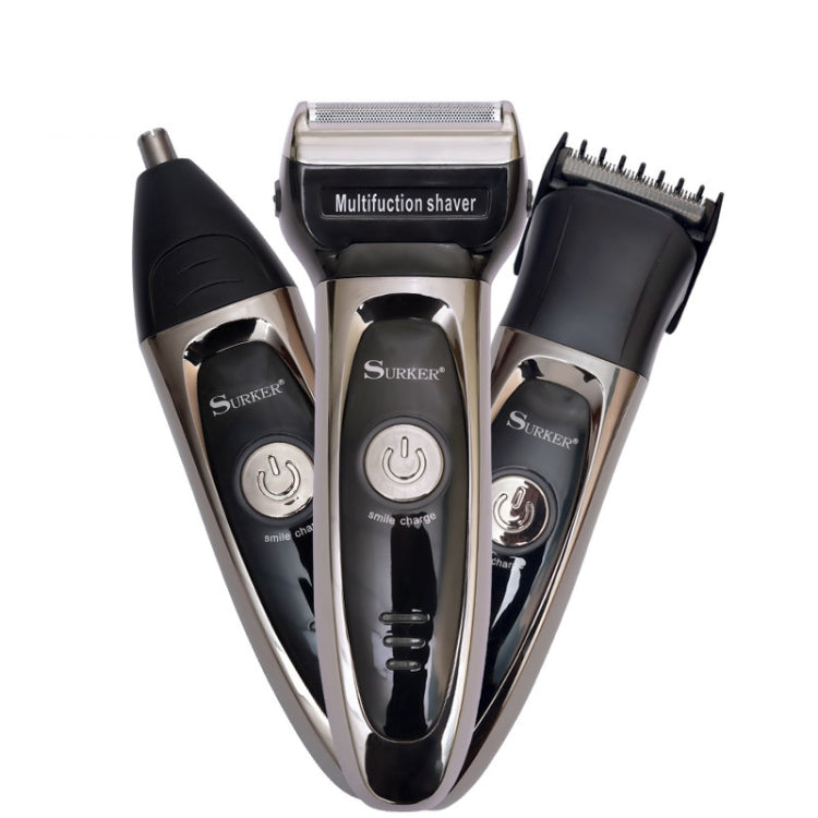 Surker SK-2300 Men 3-in-1 Electric Shaver/Hair Clipper/Nose Hair Clipper Portable Grooming Kit( Black) - Electric Shavers by Surker | Online Shopping South Africa | PMC Jewellery