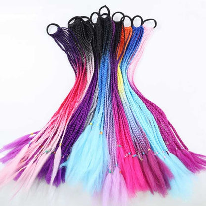 FQXBMW Colorful Braid Hair Band Wigs Corn Silk Colorful Dreadlocks Ponytail, Color: 1 - Wigs by PMC Jewellery | Online Shopping South Africa | PMC Jewellery