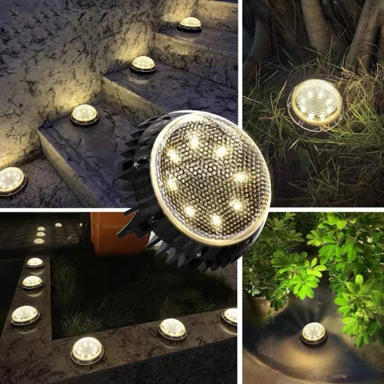8 LEDs Solar Circular Underground Light Outdoor Waterproof Lawn Stair Light, Light Color: White Light - Buried Lights by PMC Jewellery | Online Shopping South Africa | PMC Jewellery