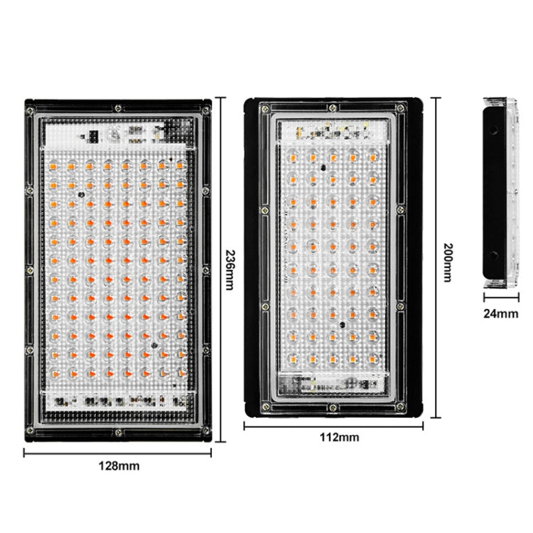 LED Plant Light Full Spectroscopy Waterproof Growth Lamp Seedlings Vegetable Filling Lamp, Power: Three-wire Access 96 Beads 100W(Pink Light) - LED Grow Lights by PMC Jewellery | Online Shopping South Africa | PMC Jewellery