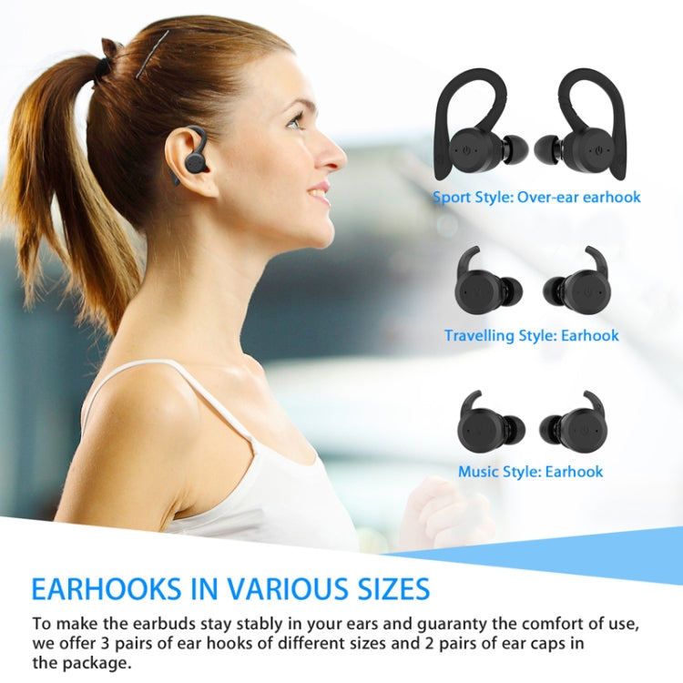 BE1032 Ear-mounted Waterproof Sports TWS Wireless Bluetooth Earphone(Black) - TWS Earphone by PMC Jewellery | Online Shopping South Africa | PMC Jewellery