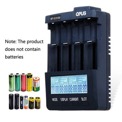 OPUS BT-C3100 Smart Smart Digital Intelligent 4-Slot Battery Charger(EU Plug) - Charger & Converter by OPUS | Online Shopping South Africa | PMC Jewellery