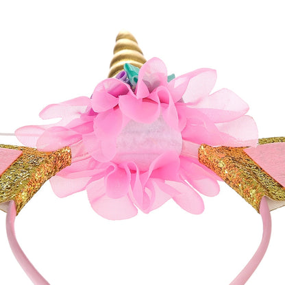 Unicorn Headband Children Birthday Festival Party Hair Accessories(Rose Red 1) - Holiday Decorations by PMC Jewellery | Online Shopping South Africa | PMC Jewellery