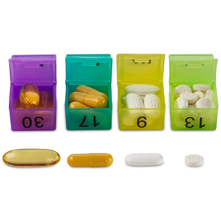 One Month Use 31-Compartment Plastic Colorful Pill Box Family Independent Pill Storage Box(20.5x10.3x7cm) - Pill Boxes by PMC Jewellery | Online Shopping South Africa | PMC Jewellery