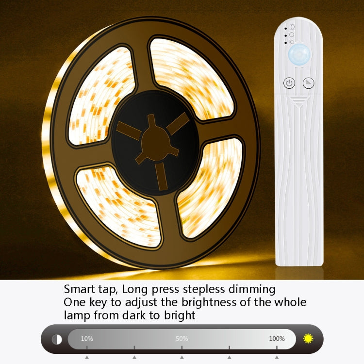 1m LED Battery Box Light Strip Intelligent Induction Dimming Soft Light Strip Drip Waterproof Cabinet Light Tape(6500K (Cold White)) - Sensor LED Lights by PMC Jewellery | Online Shopping South Africa | PMC Jewellery