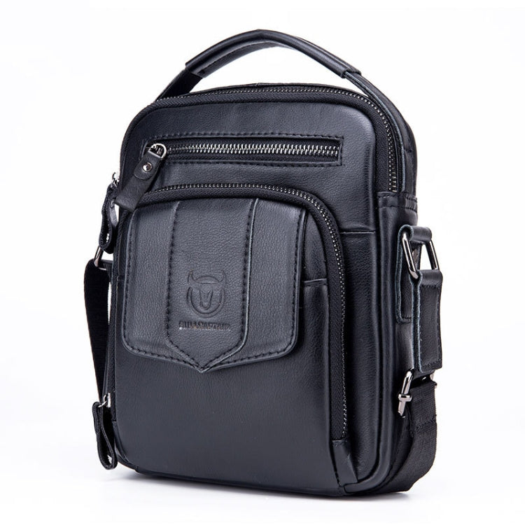 BULL CAPTAIN 777 Men Leather Shoulder Bag First-Layer Cowhide Retro Large Capacity Satchel(Black) - Single-shoulder Bags by BULL CAPTAIN | Online Shopping South Africa | PMC Jewellery