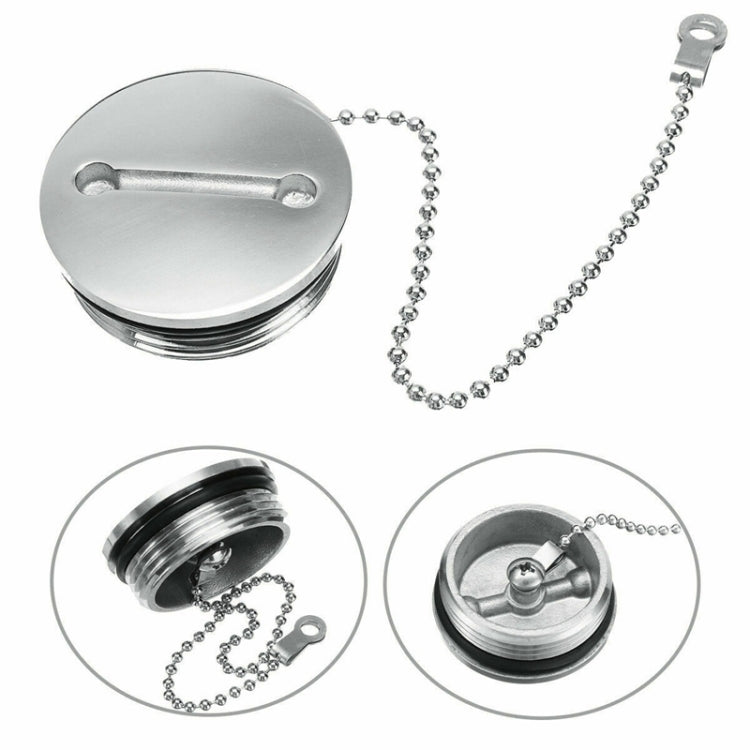 Stainless Steel Boat Deck Fill Filler Replacement Cap + Chain Boat Replacement Accessories - Boats Accessories by PMC Jewellery | Online Shopping South Africa | PMC Jewellery