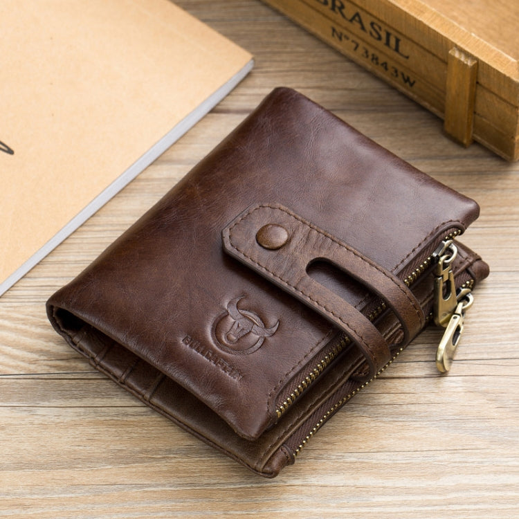 BULL CAPTAIN 021 Leather Men Vertical Wallet Short Multi-Function Wallet(Brown) - Wallets by BULL CAPTAIN | Online Shopping South Africa | PMC Jewellery