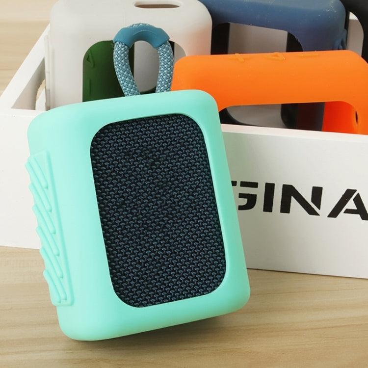 For JBL GO3 Bluetooth Speaker Silicone Cover Portable Protective Case with Carabiner(Dark Blue) - Protective Case by PMC Jewellery | Online Shopping South Africa | PMC Jewellery