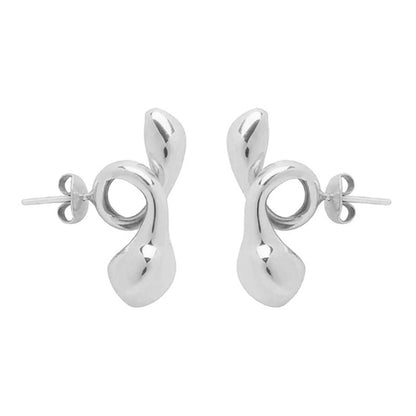 2 Pairs 925 Silver Needle Wireless Earphones Snake-Shaped Embrace Anti-Lost Earrings For AirPods(Steel Color) - Anti-lost & Holder by PMC Jewellery | Online Shopping South Africa | PMC Jewellery