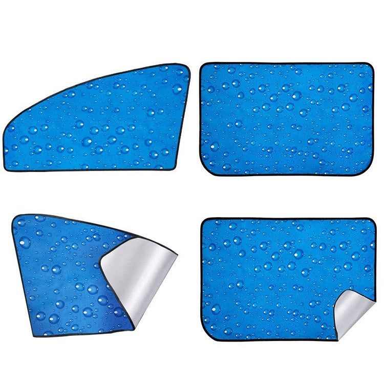 4 PCS R-2938 Single-Layer Sun Protection Magnetic Car Curtain Vehicle Water Drop Sunshade(Blue Rear) - Sound & Heat Insulation Cotton by PMC Jewellery | Online Shopping South Africa | PMC Jewellery