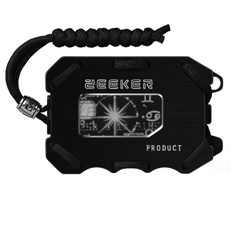 ZEEKER Metal Card Holder RFID Multifunctional EDC Wallet Large Capacity Minimalist Card Holder With Bottle Opener Function, Colour: Black Brushed - Card & Passport Bags by PMC Jewellery | Online Shopping South Africa | PMC Jewellery