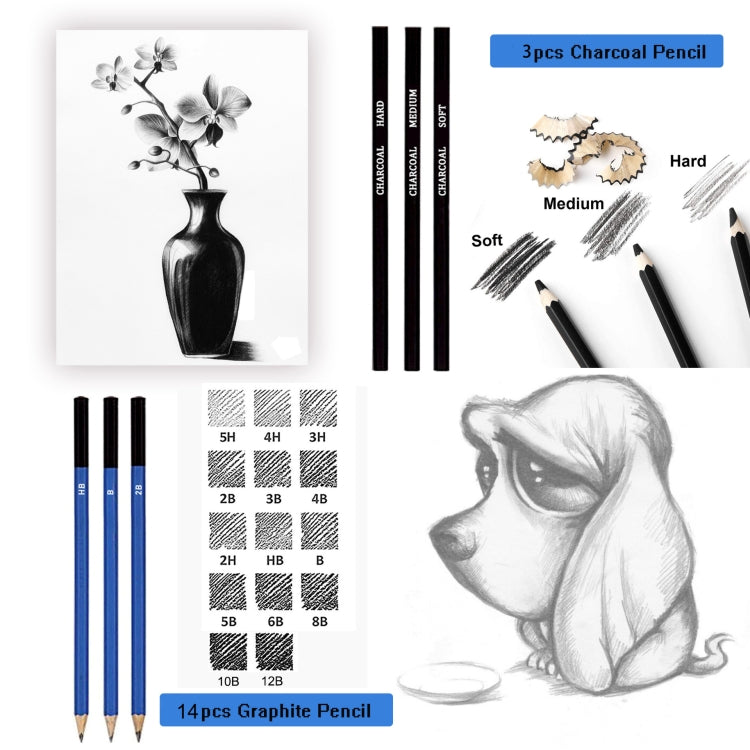 KALOLR YW-PC083  83 in 1 Portable Sketch Tool Water-Soluble Color Lead Metal Color Lead Combination Sketch Drawing Set(Black) - Art Supplies by KALOLR | Online Shopping South Africa | PMC Jewellery