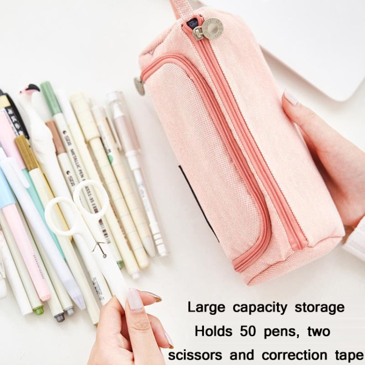Angoo Large Capacity Pencil Case Cute Canvas Stationery Bag, Color: Black White In The Palm - Pen Holder by Angoo | Online Shopping South Africa | PMC Jewellery