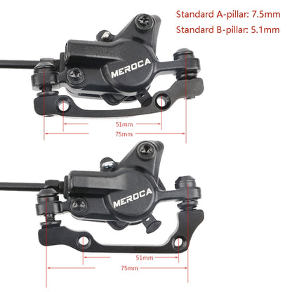 Meroca M800 Bicycle Brake Mountain Bike Universal Bilateral Brake Oil Pressure Disc Brake, Style: Left Back 1400mm + Disc Brake - Bicycle Brake Parts by Meroca | Online Shopping South Africa | PMC Jewellery