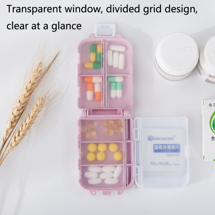 6 PCS C1617 Portable Dispensing Sealed Pill Box Wheat Straw Large-capacity Storage Box(Green) - Pill Boxes by PMC Jewellery | Online Shopping South Africa | PMC Jewellery