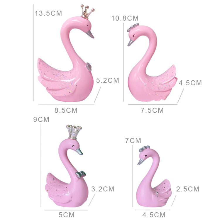 2pcs /Pair Swan Resin Car Decoration Birthday Cake Tanabata Valentine Day Decoration, Color Classification: Large White - Ornaments by PMC Jewellery | Online Shopping South Africa | PMC Jewellery