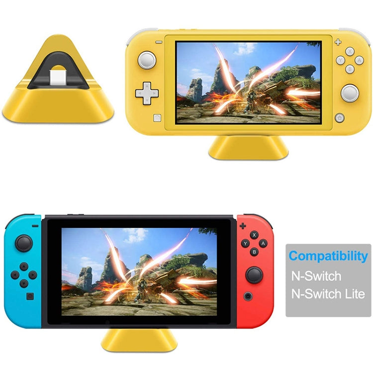 2 PCS DOBE TNS-19062 Host Charging Bottom Portable Triangle Game Console Charger For Switch / Lite(Yellow) - Charger & Power by DOBE | Online Shopping South Africa | PMC Jewellery