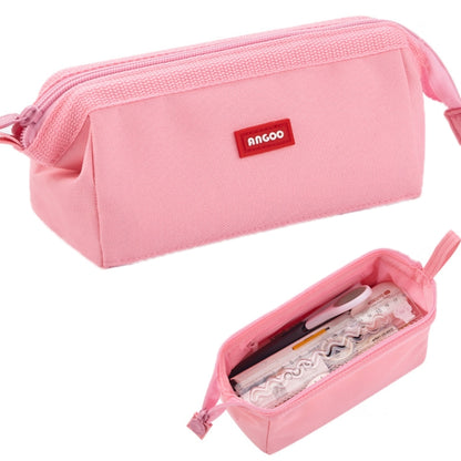 ANGOO Large-Capacity Student Stationery Bag Pure Color Simple Boat Shape Pencil Case(Pink) - File Folder by ANGOO | Online Shopping South Africa | PMC Jewellery