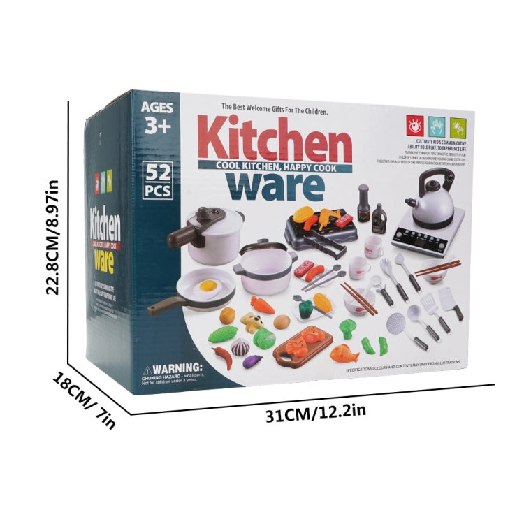 MoFun 5715 52 in 1 Children Pretend Play Kitchen Home Appliances Toys Simulation Cooker Kitchenware Food Set(White) - Pretend Play Toys by MoFun | Online Shopping South Africa | PMC Jewellery