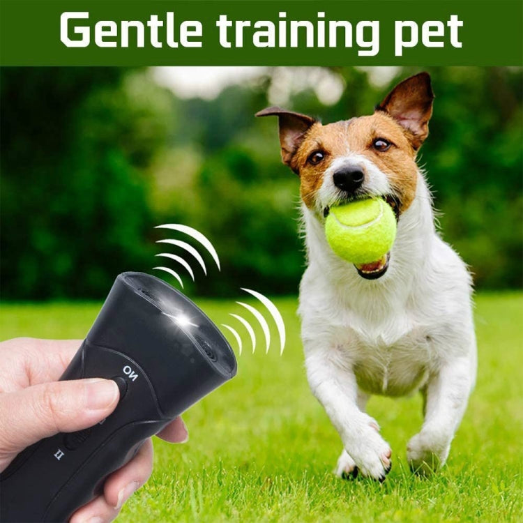 LED Flashlight Ultrasonic Dog Repeller Portable Dog Trainer, Colour: Double black(Colorful Package) - Training Aids by PMC Jewellery | Online Shopping South Africa | PMC Jewellery