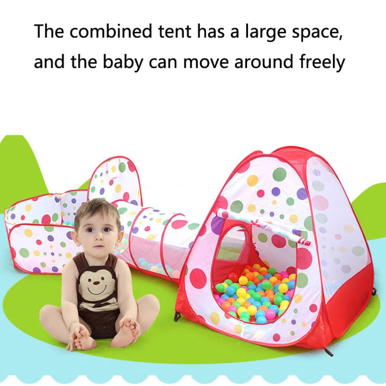 3 in 1 Children Tent Play House Tunnel Foldable Shooting Ocean Ball Pool Toy(Red) - Tents & Accessories by PMC Jewellery | Online Shopping South Africa | PMC Jewellery