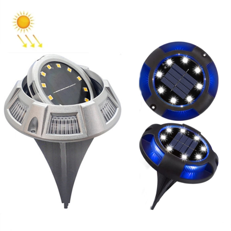 Outdoor Solar Underground Lamp Rotating Buried Lawn Lamp , Spec: 12 LEDs White+Blue Light (Aluminum Shell) - Buried Lights by PMC Jewellery | Online Shopping South Africa | PMC Jewellery