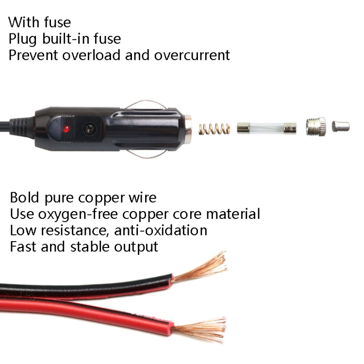 Car Compressor Refrigerator Line 12/24V Semiconductor Refrigerator Power Cord Cigarette Lighter Line, Specification: Without Switch 2m - Bluetooth Car Kits by PMC Jewellery | Online Shopping South Africa | PMC Jewellery