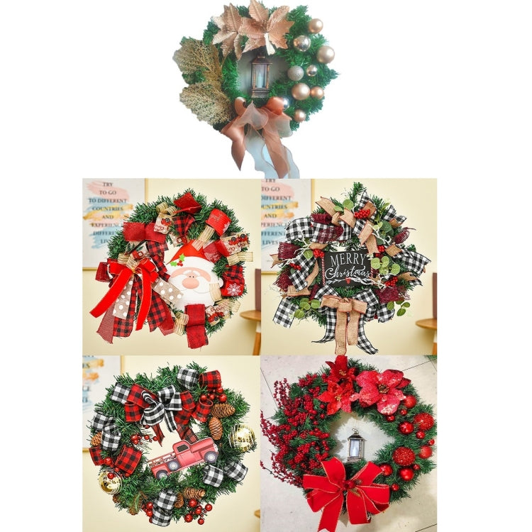 Christmas Decorations Cane Wreath Garland Door Hanger, Size: 25cm(Red Flower) - Ornaments by PMC Jewellery | Online Shopping South Africa | PMC Jewellery