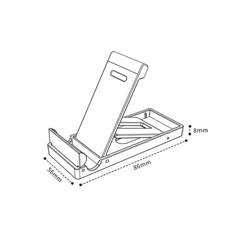 Oatsbasf 03637 Aluminum Alloy Mobile Phone Bracket Desktop Folding Portable Metal Rack(Black) - Desktop Holder by Oatsbasf | Online Shopping South Africa | PMC Jewellery