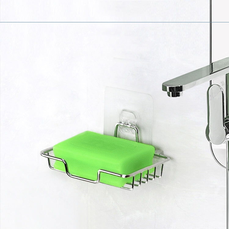 Stainless Steel Wall-Mounted Bathroom Soap Storage Rack, Style: Single Layer With Sticker - Shelves by PMC Jewellery | Online Shopping South Africa | PMC Jewellery