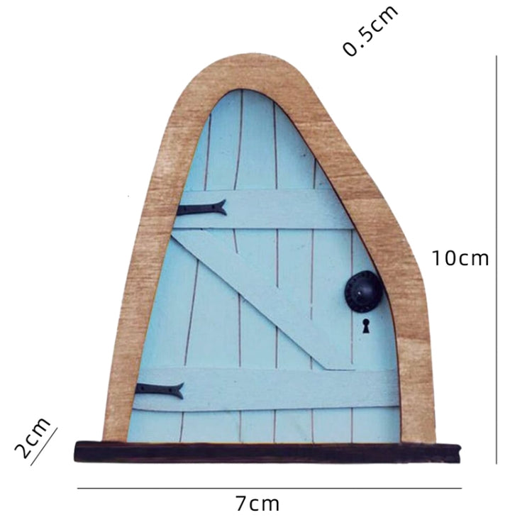 Courtyard Wooden Miniature Fairy Dwarf Door Tree Decoration(Oval Door (Blue)) - Yard & Garden Decor by PMC Jewellery | Online Shopping South Africa | PMC Jewellery