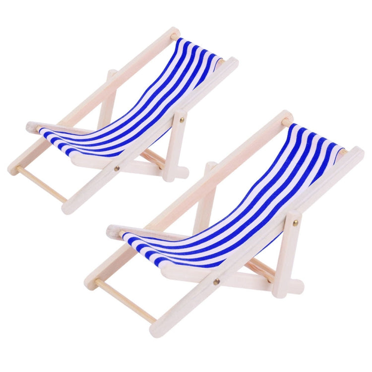 2 PCS 1:12 Beach Lounge Chair Simulation Model Outdoor Beach Scene Shooting Props Can Be Folded(Royal Blue) - Other Props by PMC Jewellery | Online Shopping South Africa | PMC Jewellery