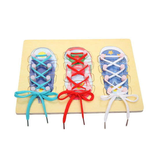 2 PCS Montessili Tie Shoelaces Puzzle Educational Early Education Toys(Wood Jigsaw) - Early Education Toys by PMC Jewellery | Online Shopping South Africa | PMC Jewellery