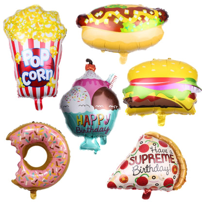 5 PCS Pizza Hot Dog Popcorn Donut Burger Aluminum Film Balloon Birthday Party Decoration Balloon(B) - Balloons by PMC Jewellery | Online Shopping South Africa | PMC Jewellery