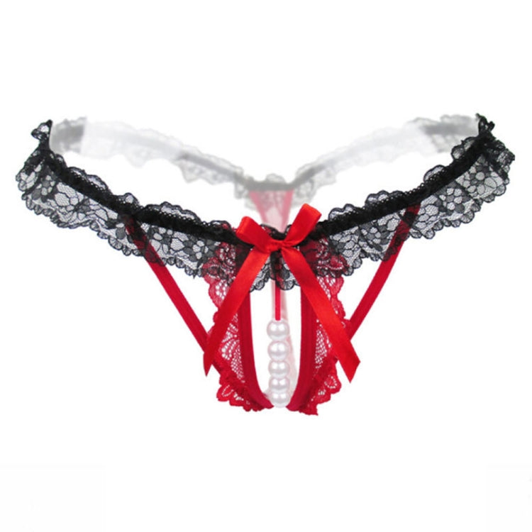 3 PCS Lady Pierced Sexy Panties Temptation Lace Translucent T Underwear(Red) - Ladies Underwear by PMC Jewellery | Online Shopping South Africa | PMC Jewellery