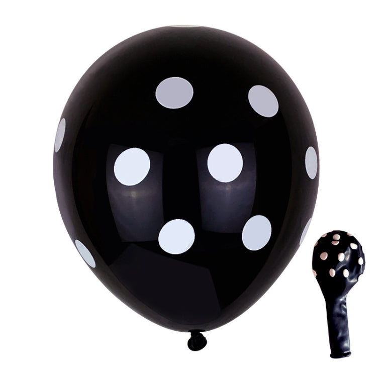 100 PCS FY-10280 12 Inch Dot Party Decorative Balloon Wedding Scene Arrangement Latex Balloon(Black White Dot) - Balloons by PMC Jewellery | Online Shopping South Africa | PMC Jewellery
