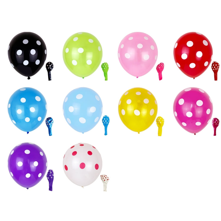 100 PCS FY-10280 12 Inch Dot Party Decorative Balloon Wedding Scene Arrangement Latex Balloon(Rose Red White Dot) - Balloons by PMC Jewellery | Online Shopping South Africa | PMC Jewellery