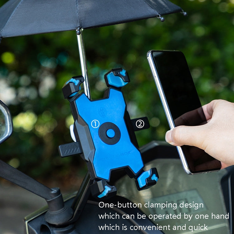 CYCLINGBOX Bicycle Mobile Phone Bracket With Parasol Rider Mobile Phone Frame, Style: Handlebar Installation (Black) - Holders by CYCLINGBOX | Online Shopping South Africa | PMC Jewellery