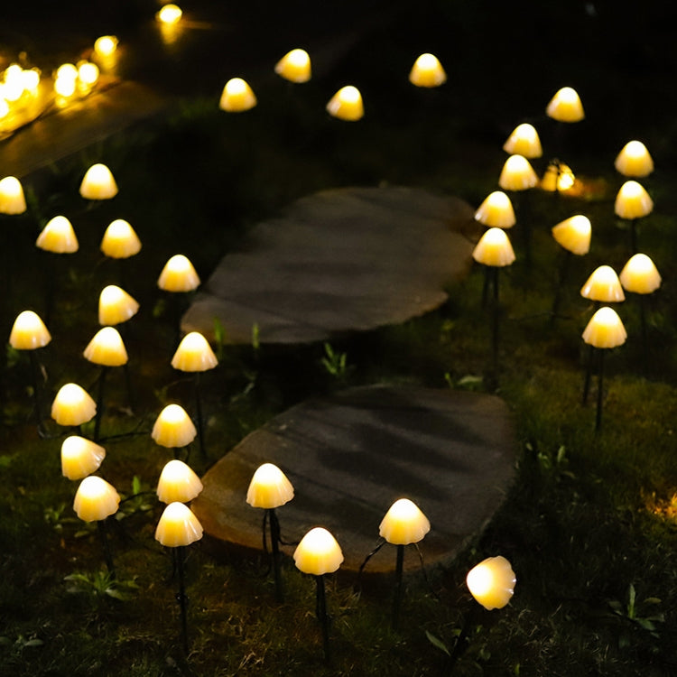 3.8m 10 LEDs Solar Mushroom Lawn Light Outdoor Waterproof Garden Villa Landscape Decorative String Lights(Warm White Light) - Holiday Lights by PMC Jewellery | Online Shopping South Africa | PMC Jewellery