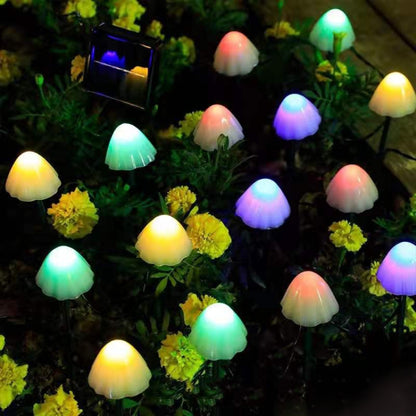 3.8m 10 LEDs Solar Mushroom Lawn Light Outdoor Waterproof Garden Villa Landscape Decorative String Lights(Colorful Light) - Holiday Lights by PMC Jewellery | Online Shopping South Africa | PMC Jewellery