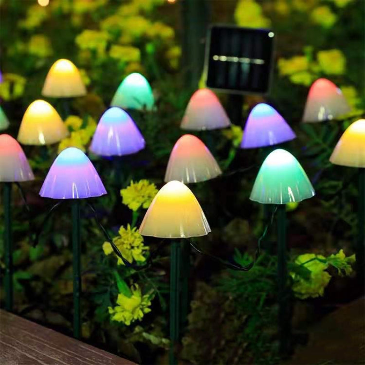 5m 20 LEDs Solar Mushroom Lawn Light Outdoor Waterproof Garden Villa Landscape Decorative String Lights(Colorful Light) - Holiday Lights by PMC Jewellery | Online Shopping South Africa | PMC Jewellery