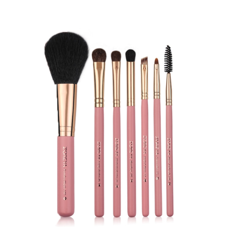 ZOREYA 7-In-1 Makeup Brush Set Brush Blush Brush Foundation Brush With Makeup Brush Bag(Old Pink) - Makeup Brushes by PMC Jewellery | Online Shopping South Africa | PMC Jewellery